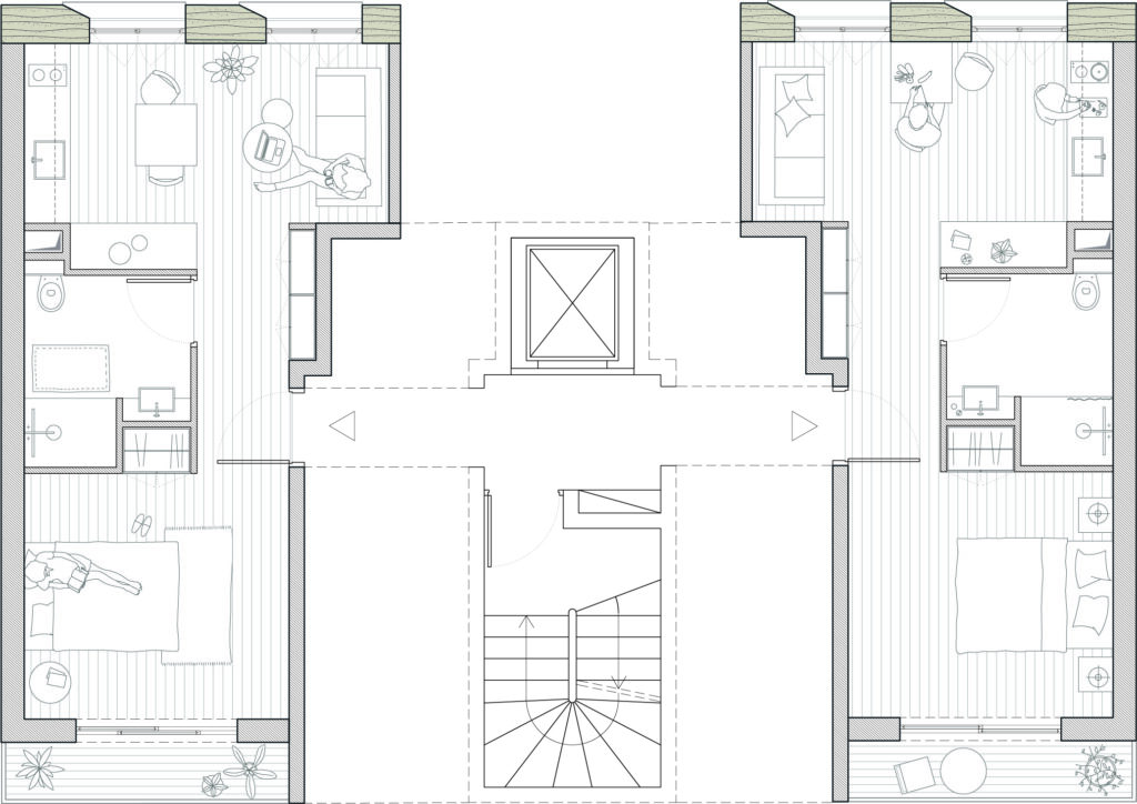 Plan d'étage type_©Déchelette Architecture